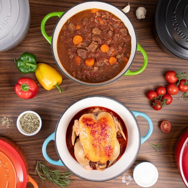 Cast Iron Dutch Oven with Lid – Non-Stick Ovenproof, Enamelled Casserole Pot –Oven Safe up to 500° F Sturdy Dutch Oven Cookware – Orange, 6.4-Quart, 28cm – by Nuovva - Image 4