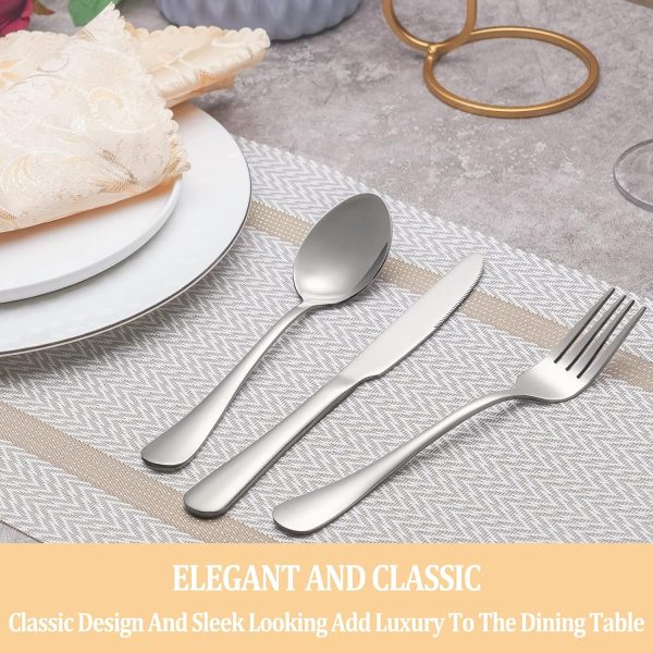 MUTNITT 30 Pcs Silverware Set Service for 6,Premium Stainless Steel Flatware Set,Mirror Polished Cutlery Utensil Set,Durable Kitchen Eating Tableware Set,Include Fork Knife Spoon Set,Dishwasher Safe - Image 6